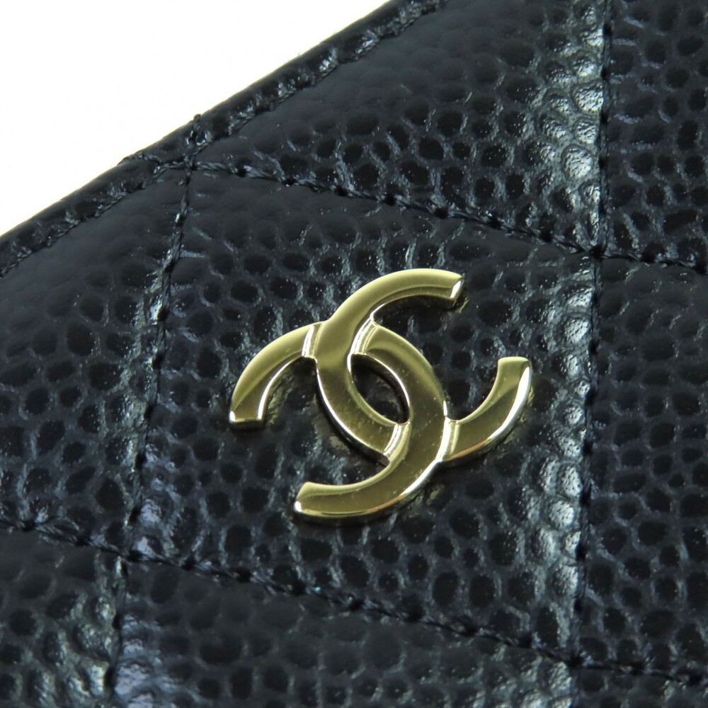 CHANEL Authentic Black Caviar Leather Logo Wallet - Picture 7 of 9